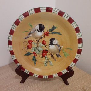 LENOX NWT Winter Greetings Everyday chickadee salad plate